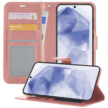 Forterra Samsung A55 Hoesje Bookcase Cover met Kaarthouder - Rosé goud