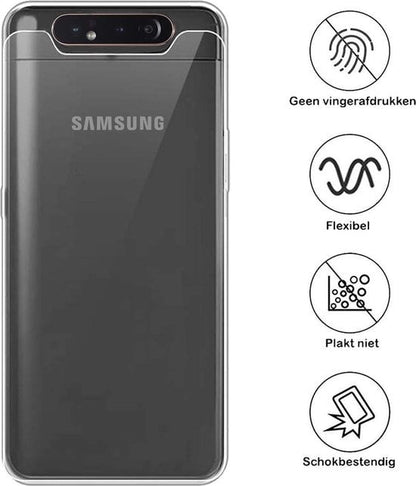 Forterra Samsung A80 Hoesje Siliconen Backcover Lichtgewicht - Transparant