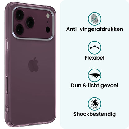 Forterra iPhone 18 Pro Max Hoesje Siliconen Backcover Lichtgewicht - Transparant