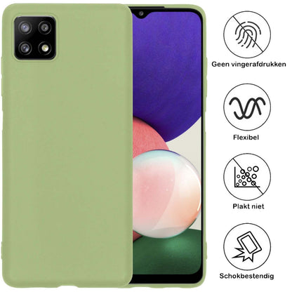 Forterra Samsung A22 4G Hoesje Siliconen Backcover Lichtgewicht - Groen
