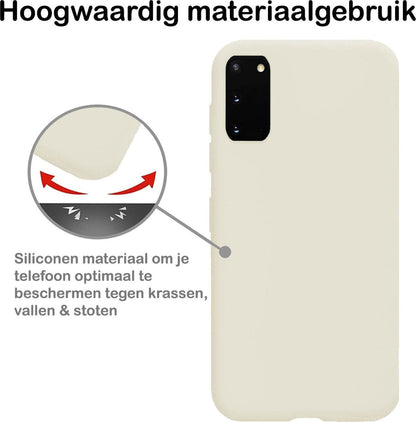 Forterra Samsung S20 Hoesje Siliconen Backcover Lichtgewicht - Wit