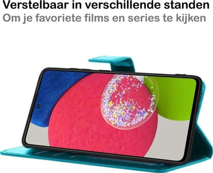 Forterra Samsung A52s Hoesje Bookcase Cover met Kaarthouder - Turquoise