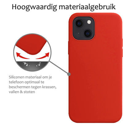 Forterra iPhone 15 Plus Hoesje Siliconen Backcover Lichtgewicht - Rood