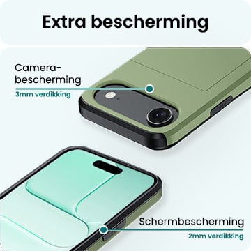 Forterra iPhone Air Hoesje Kaarthouder Hard Case Shockproof - Donkergroen