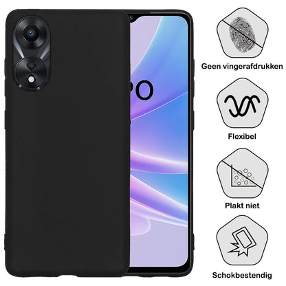 Forterra OPPO A78 5G Hoesje Siliconen Backcover Lichtgewicht - Zwart