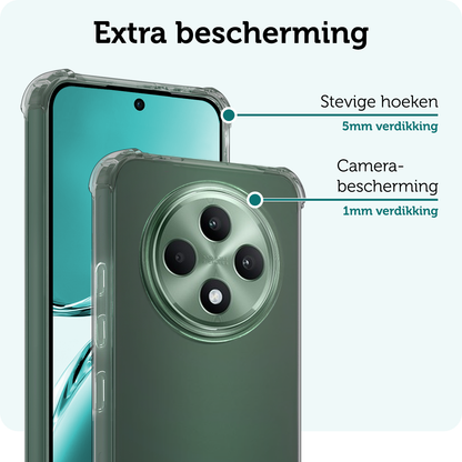 Forterra Oppo Reno 12 F Hoesje Shockproof Backcover Siliconen - Transparant
