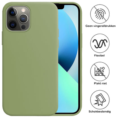 Forterra iPhone 13 Pro Max Hoesje Siliconen Backcover Lichtgewicht - Groen