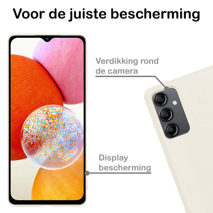 Forterra Samsung A14 Hoesje Siliconen Backcover Lichtgewicht - Wit