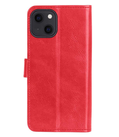 Forterra iPhone 13 Hoesje Bookcase Cover met Kaarthouder - Rood