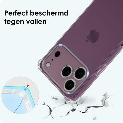 Forterra iPhone 18 Pro Hoesje met Koord Backcover Shockproof - Transparant