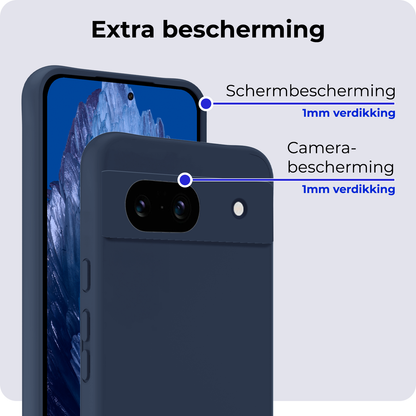 Forterra Google Pixel 8a Hoesje Siliconen Backcover Lichtgewicht - Donkerblauw