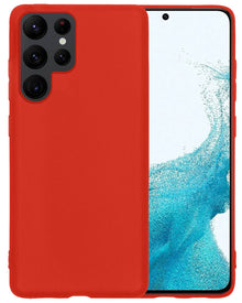 Forterra Samsung S22 Ultra Hoesje Siliconen Backcover Lichtgewicht - Rood