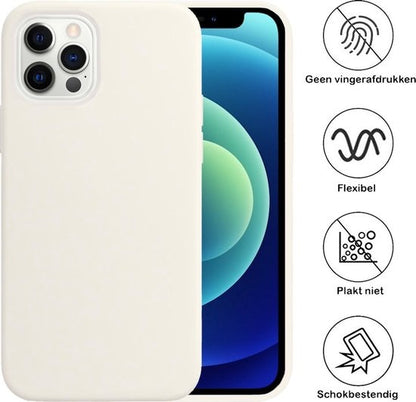 Forterra iPhone 12 Pro Max Hoesje Siliconen Backcover Lichtgewicht - Wit