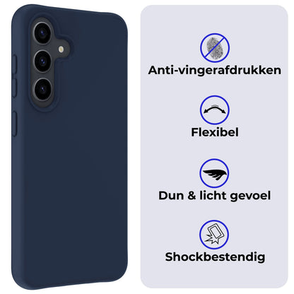 Forterra Samsung S23 FE Hoesje Siliconen Backcover Lichtgewicht - Donkerblauw