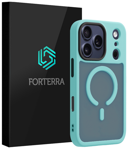 Forterra iPhone 17 Pro Hoesje Geschikt voor Magsafe Backcover Shockproof - Lichtblauw