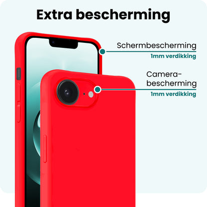 Forterra iPhone 16e Hoesje Siliconen Backcover Lichtgewicht - Rood