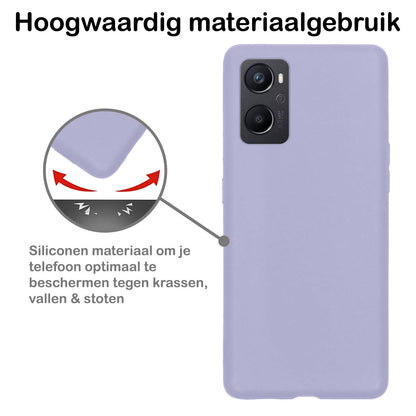 Forterra OPPO A76 Hoesje Siliconen Backcover Lichtgewicht - Lila