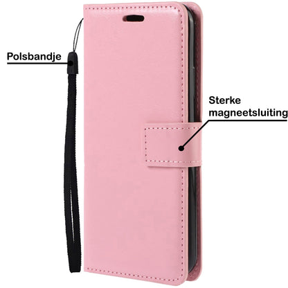 Forterra Samsung A34 Hoesje Bookcase Cover met Kaarthouder - Lichtroze