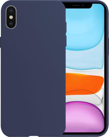 Forterra iPhone X Hoesje Siliconen Backcover Lichtgewicht - Donkerblauw