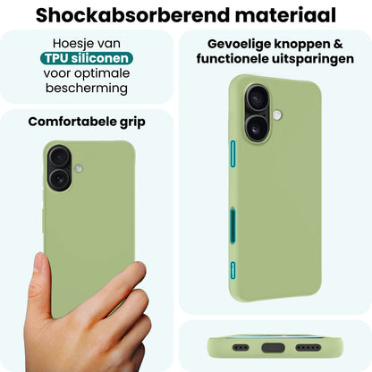 Forterra iPhone 17 Hoesje Siliconen Backcover Lichtgewicht - Groen