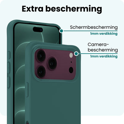 Forterra iPhone 18 Pro Max Hoesje Siliconen Backcover Lichtgewicht - Donkergroen