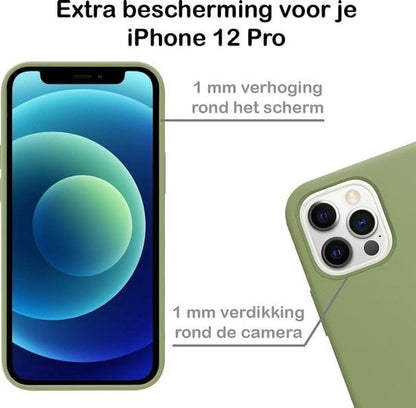 Forterra iPhone 12 Pro Max Hoesje Siliconen Backcover Lichtgewicht - Groen