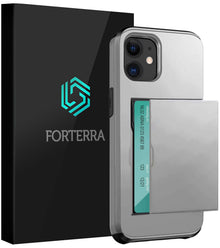 Forterra iPhone 11 Hoesje Kaarthouder Hard Case Shockproof - Grijs