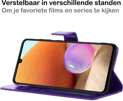 Forterra Samsung A32 5G Hoesje Bookcase Cover met Kaarthouder - Paars