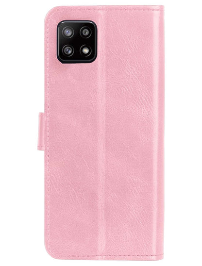 Forterra Samsung M22 Hoesje Bookcase Cover met Kaarthouder - Lichtroze