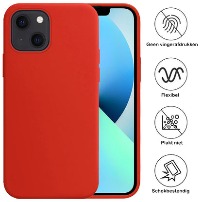 Forterra iPhone 13 Hoesje Siliconen Backcover Lichtgewicht - Rood
