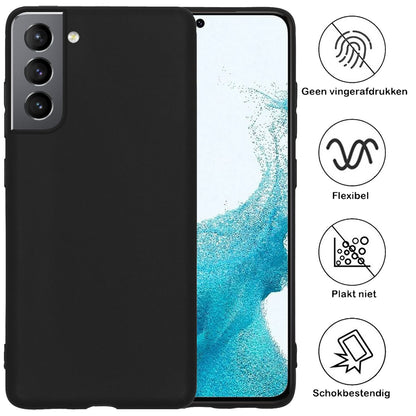 Forterra Samsung S22 Hoesje Siliconen Backcover Lichtgewicht - Zwart