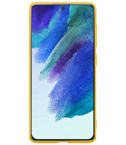 Forterra Samsung S21 FE Hoesje Siliconen Backcover Lichtgewicht - Geel