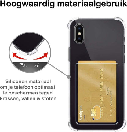 Forterra iPhone X Hoesje Kaarthouder Backcover Shockproof - Transparant