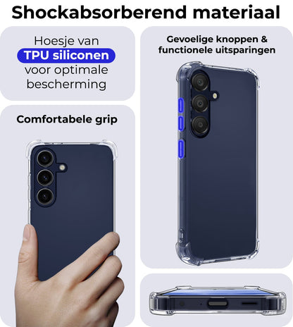 Forterra Samsung A25 Hoesje Shockproof Backcover Siliconen - Transparant