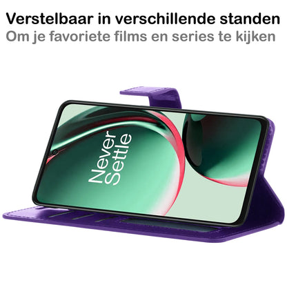 Forterra OnePlus Nord CE 3 Lite Hoesje Bookcase Cover met Kaarthouder - Paars