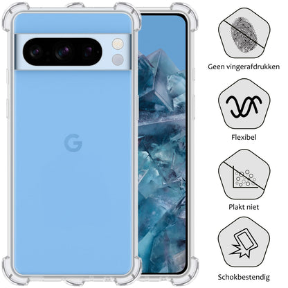 Forterra Google Pixel 8 Pro Hoesje Shockproof Backcover Siliconen - Transparant