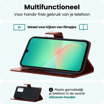 Forterra Samsung A26 Hoesje Bookcase Cover met Kaarthouder - Bruin