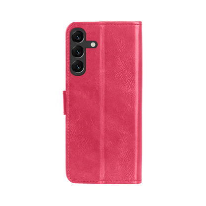 Forterra Samsung A16 Hoesje Bookcase Cover met Kaarthouder - Donkerroze