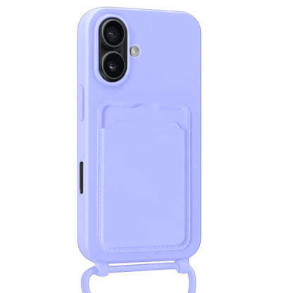 Forterra iPhone 17 Hoesje Met Telefoonkoord en Pasjeshouder Siliconen - Lila