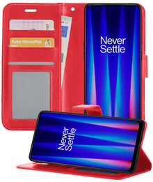 Forterra OnePlus Nord CE 2 Hoesje Bookcase Cover met Kaarthouder - Rood