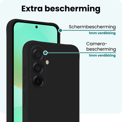 Forterra Samsung A36 Hoesje Siliconen Backcover Lichtgewicht - Zwart