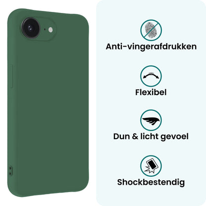 Forterra iPhone 16e Hoesje Siliconen Backcover Lichtgewicht - Donkergroen