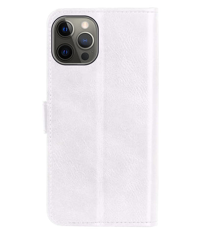 Forterra iPhone 13 Pro Max Hoesje Bookcase Cover met Kaarthouder - Wit