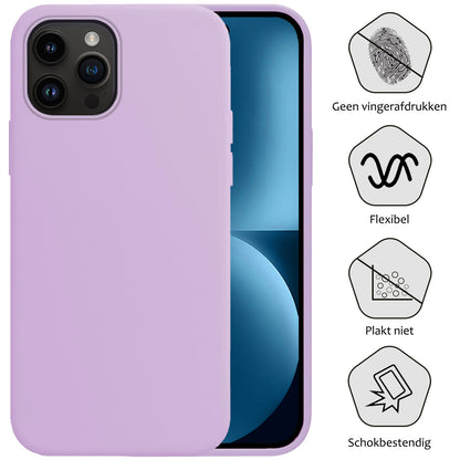 Forterra iPhone 15 Pro Max Hoesje Siliconen Backcover Lichtgewicht - Lila