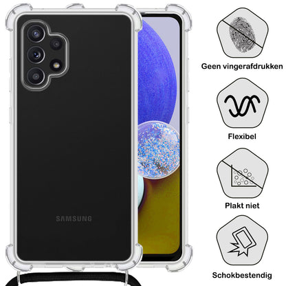 Forterra Samsung A13 5G Hoesje met Koord Backcover Shockproof - Transparant
