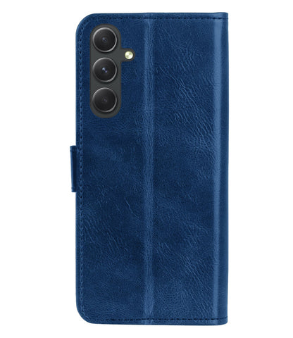 Forterra Samsung A54 Hoesje Bookcase Cover met Kaarthouder - Donkerblauw