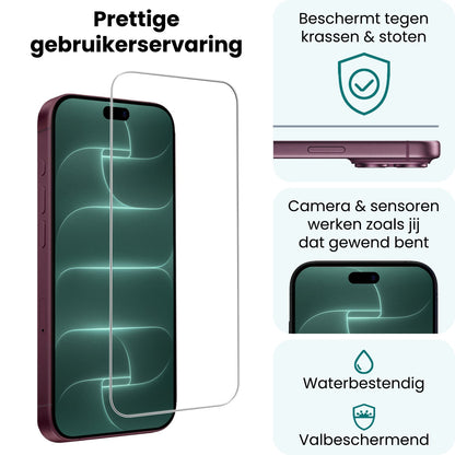 Forterra iPhone 18 Pro Screenprotector Gehard Glas - Volledige dekking