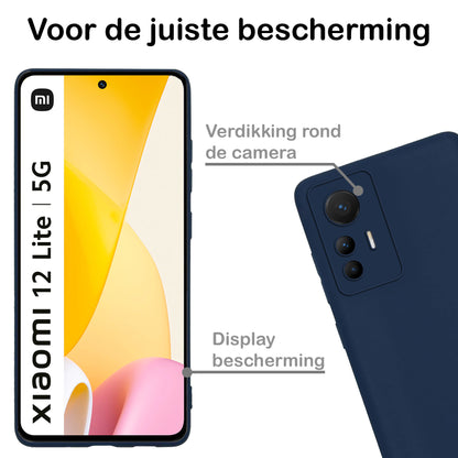 Forterra Xiaomi 12 Lite Hoesje Siliconen Backcover Lichtgewicht - Donkerblauw