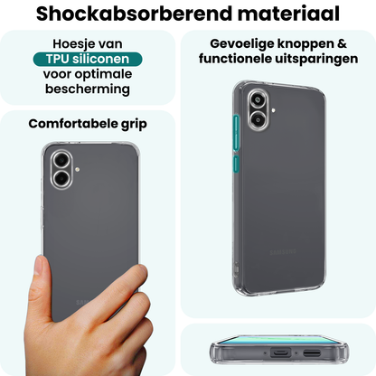 Forterra Samsung A07 Hoesje Siliconen Backcover Lichtgewicht - Transparant