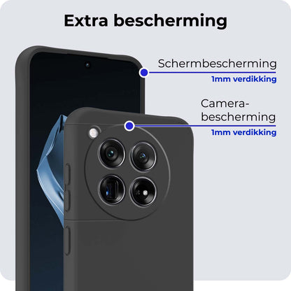Forterra OnePlus 12 Hoesje Siliconen Backcover Lichtgewicht - Zwart